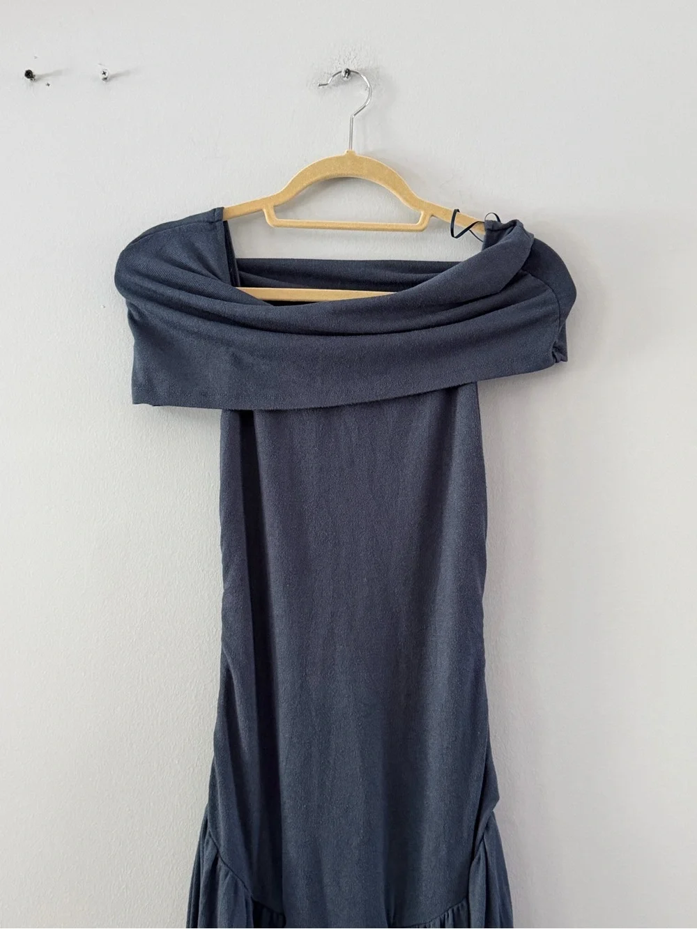 Lioness Navy Off-Shoulder Maxi Dress